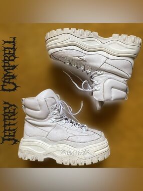 Jeffrey Campbell AS-IS Leather Platform Boots Sneakers Fonzie Brat y2k Goth 6